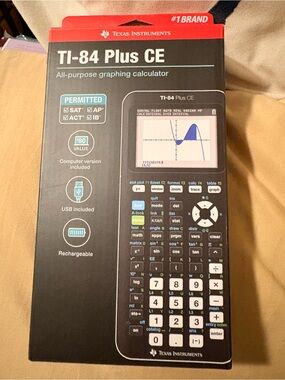 Texas Instruments TI-84 Plus CE Graphing Calculator - White & Black Accents BNIB